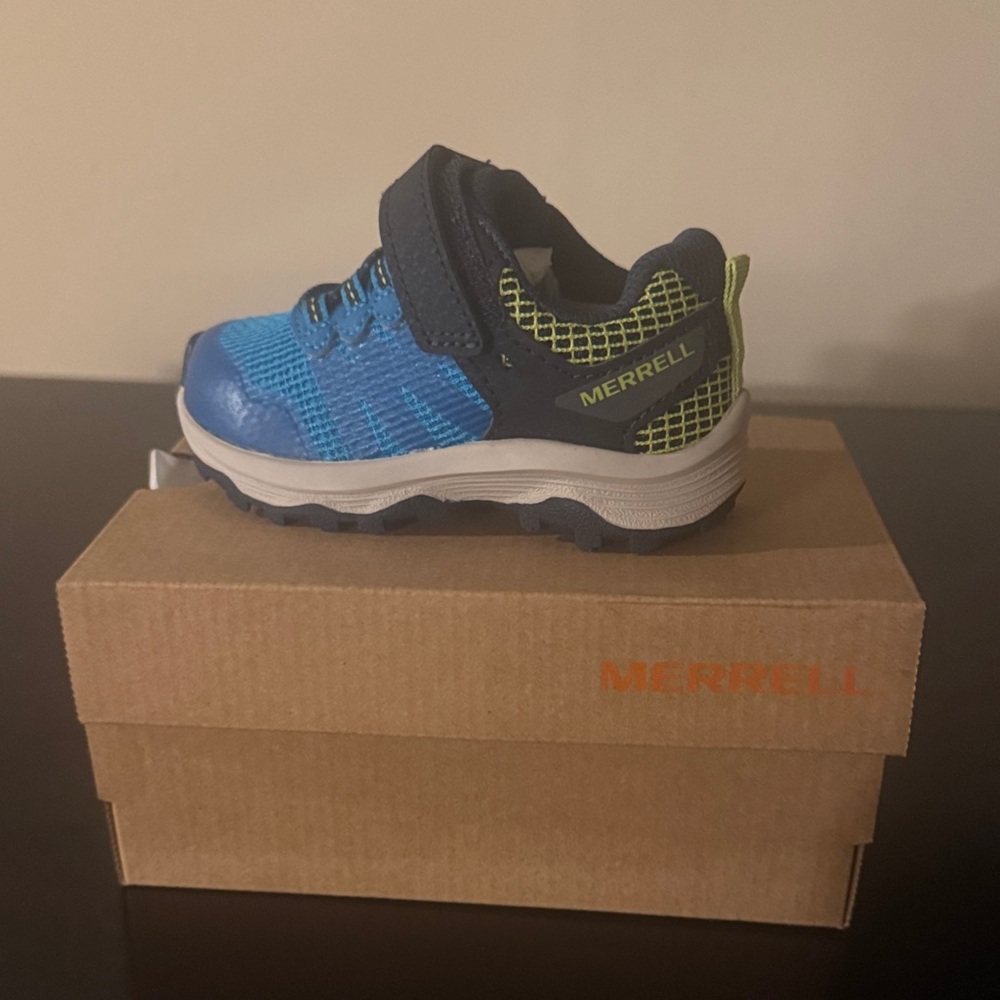 Merrell Baby Sneakers in Blue and Neon Green